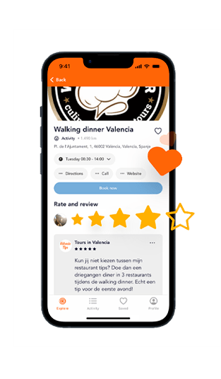 screen walking dinner app valencia tips app